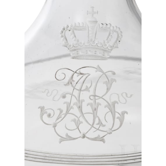 Prinz und Prinzessin Alfons von Bayern (1862 - 1933) - zwei Rotwein- und eine Portwein-Karaffe