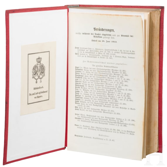 Prinz Ludwig Ferdinand von Bayern (1859 - 1949) - zwei B&uuml;cher mit Schmuckeinb&auml;nden