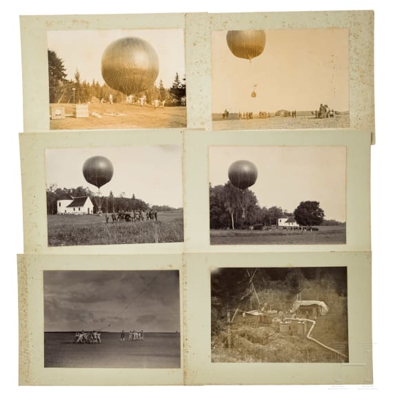 Fotomappe "Die gro&szlig;e Parade der K&ouml;niglich Bayerischen Armee am 9. September 1891" und Ballonfotos