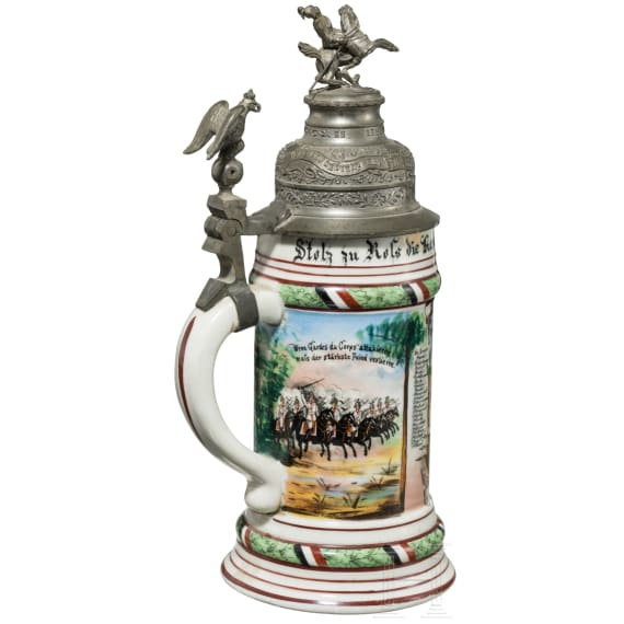 Reservisten-/Geschenkkrug eines Reiters im Regiment Garde du Corps
