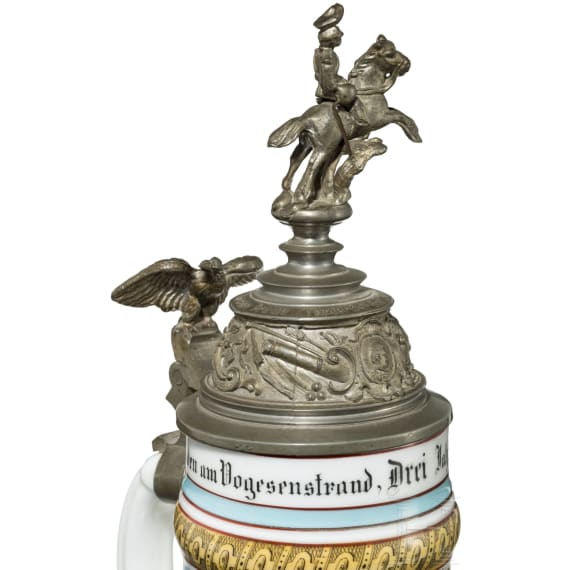 Reservisten-/Geschenkkrug eines Reiters im 15. Ulanen-Regiment
