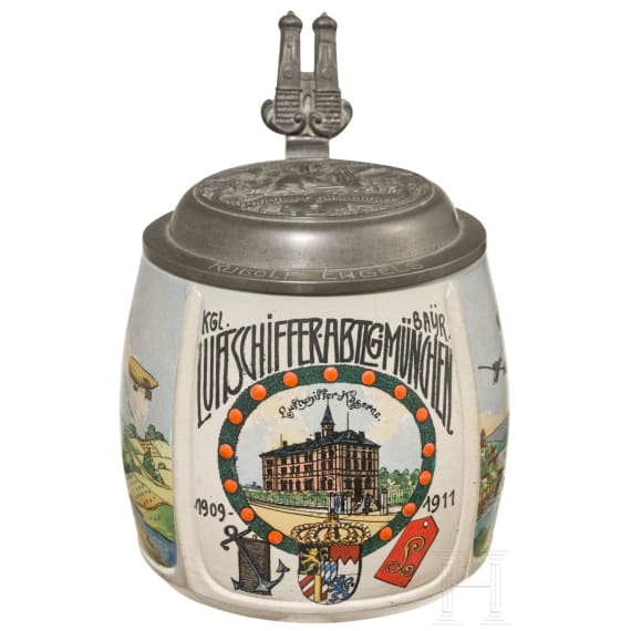Halbliterkrug der K&ouml;niglich Bayerischen Luftschiffer-Abteilung, 1909 - 1911