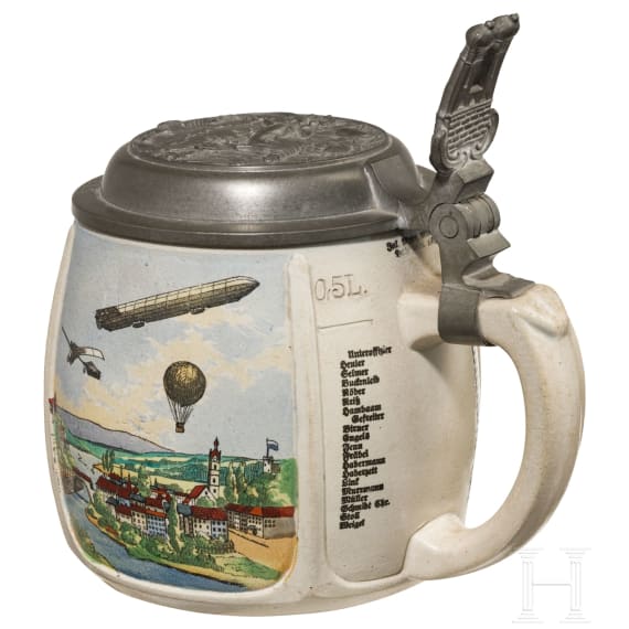 Halbliterkrug der K&ouml;niglich Bayerischen Luftschiffer-Abteilung, 1909 - 1911