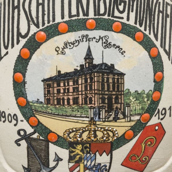 Halbliterkrug der K&ouml;niglich Bayerischen Luftschiffer-Abteilung, 1909 - 1911