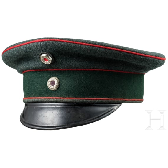 Feldgraue Schirmm&uuml;tze f&uuml;r Offiziere der J&auml;gertruppe