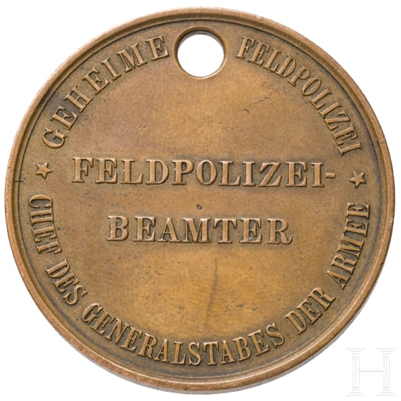Extrem seltene Erkennungsmarke der Geheimen Feldpolizei aus dem Ersten Weltkrieg