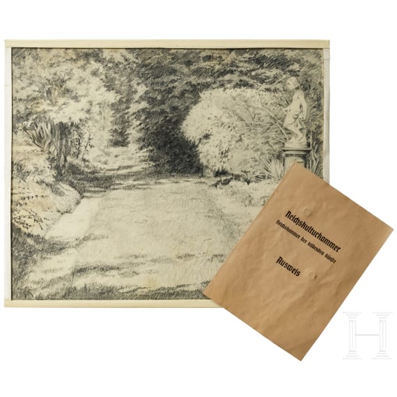 Georg Rudolph - Sammlung 31 Originalaquarelle und -zeichnungen aus dem 1. Weltkrieg sowie Ausweis
