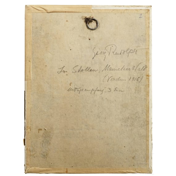 Georg Rudolph - Sammlung 31 Originalaquarelle und -zeichnungen aus dem 1. Weltkrieg sowie Ausweis