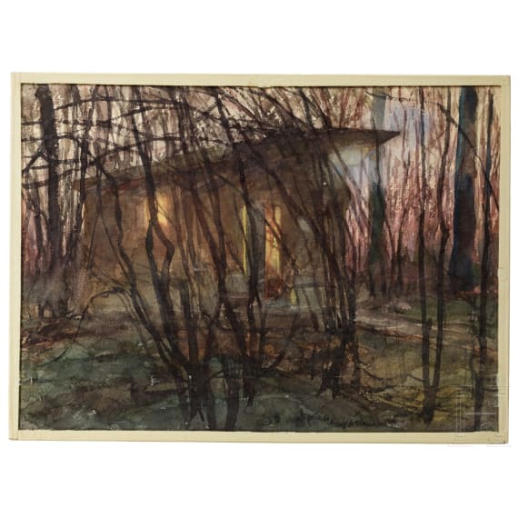 Georg Rudolph - Sammlung 31 Originalaquarelle und -zeichnungen aus dem 1. Weltkrieg sowie Ausweis