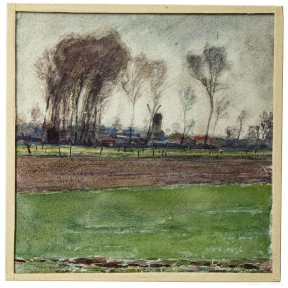 Georg Rudolph - Sammlung 31 Originalaquarelle und -zeichnungen aus dem 1. Weltkrieg sowie Ausweis