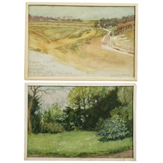 Georg Rudolph - Sammlung 31 Originalaquarelle und -zeichnungen aus dem 1. Weltkrieg sowie Ausweis