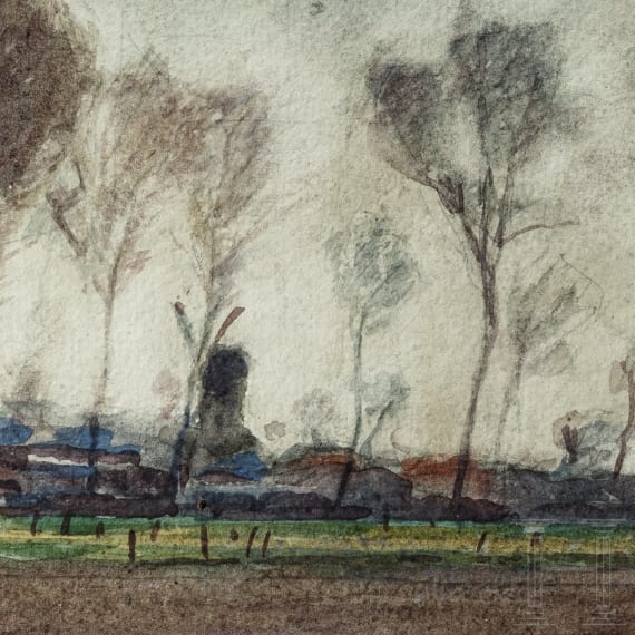 Georg Rudolph - Sammlung 31 Originalaquarelle und -zeichnungen aus dem 1. Weltkrieg sowie Ausweis