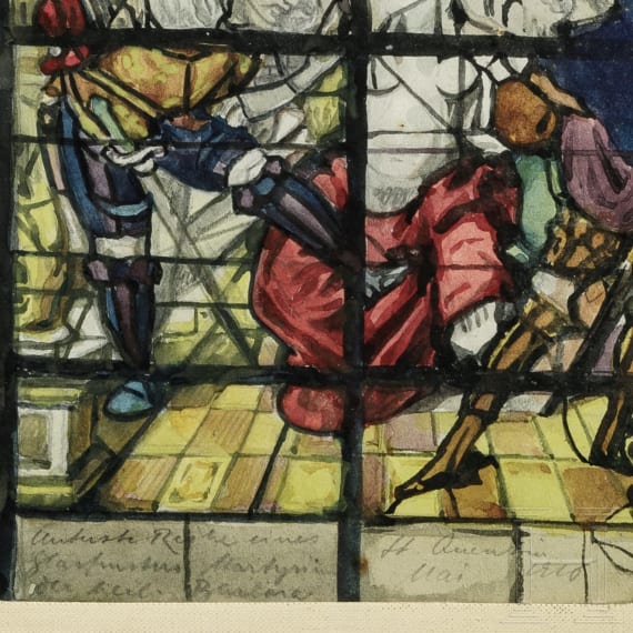 Georg Rudolph - Sammlung 31 Originalaquarelle und -zeichnungen aus dem 1. Weltkrieg sowie Ausweis