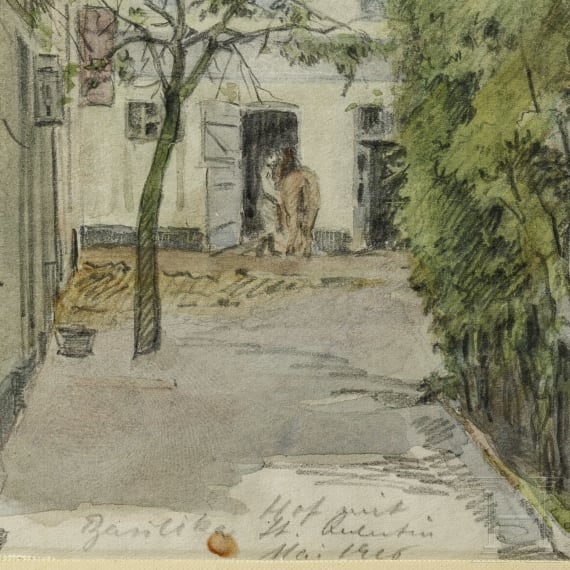 Georg Rudolph - Sammlung 31 Originalaquarelle und -zeichnungen aus dem 1. Weltkrieg sowie Ausweis