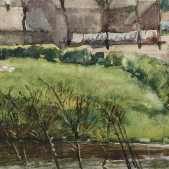 Georg Rudolph - Sammlung 31 Originalaquarelle und -zeichnungen aus dem 1. Weltkrieg sowie Ausweis