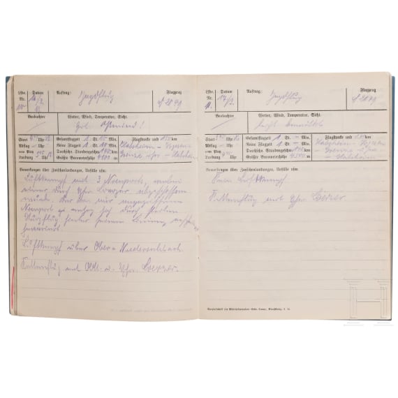 Leutnant Hermann G&ouml;ring - Flugbuch IV als Flugzeugf&uuml;hrer vom 6.9.1916 bis zum 9.6.1917