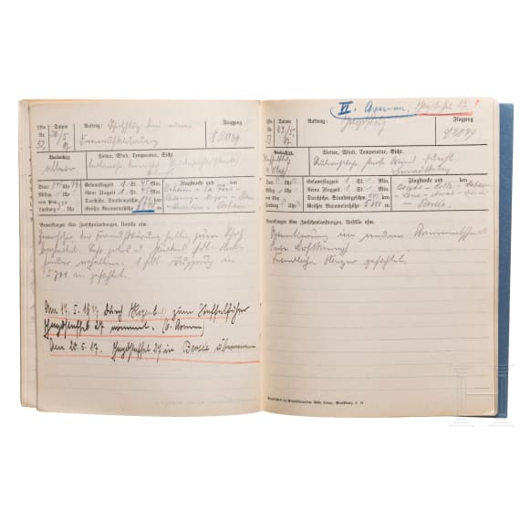 Leutnant Hermann G&ouml;ring - Flugbuch IV als Flugzeugf&uuml;hrer vom 6.9.1916 bis zum 9.6.1917