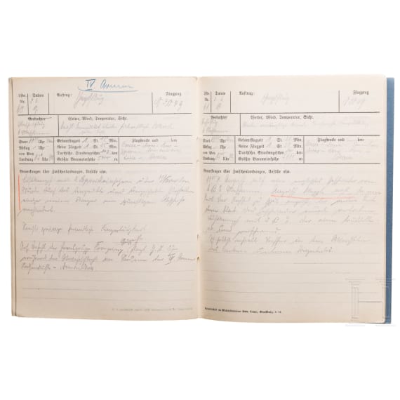 Leutnant Hermann G&ouml;ring - Flugbuch IV als Flugzeugf&uuml;hrer vom 6.9.1916 bis zum 9.6.1917