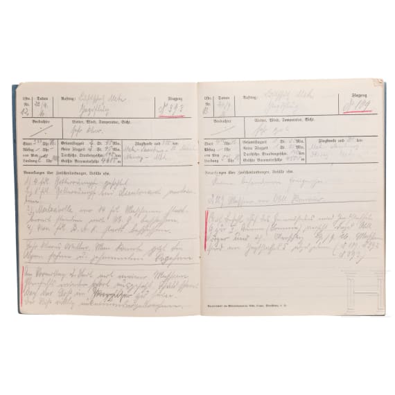 Leutnant Hermann G&ouml;ring - Flugbuch IV als Flugzeugf&uuml;hrer vom 6.9.1916 bis zum 9.6.1917