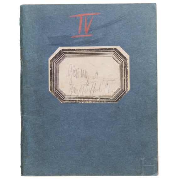 Leutnant Hermann G&ouml;ring - Flugbuch IV als Flugzeugf&uuml;hrer vom 6.9.1916 bis zum 9.6.1917