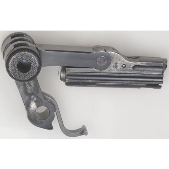 An Artillery Luger by Mauser, 1936, with shoulder stock and holster, Lithuanian contract