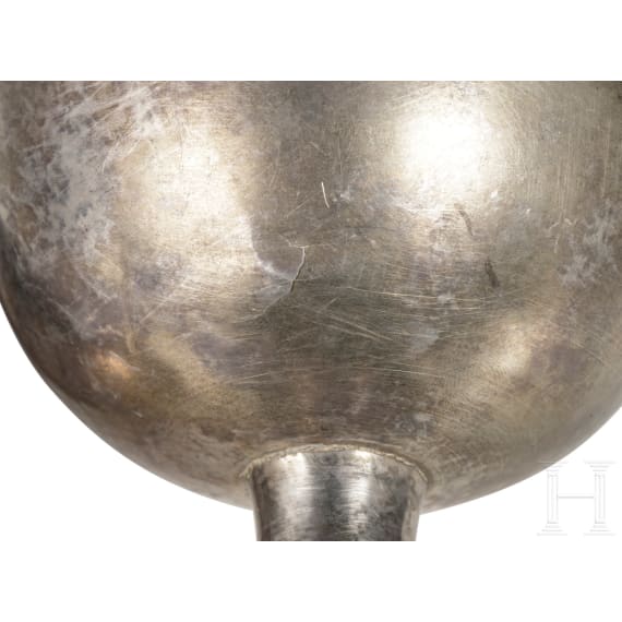 A Sasanian silver goblet and bowl, 6th - 7th century A.D.