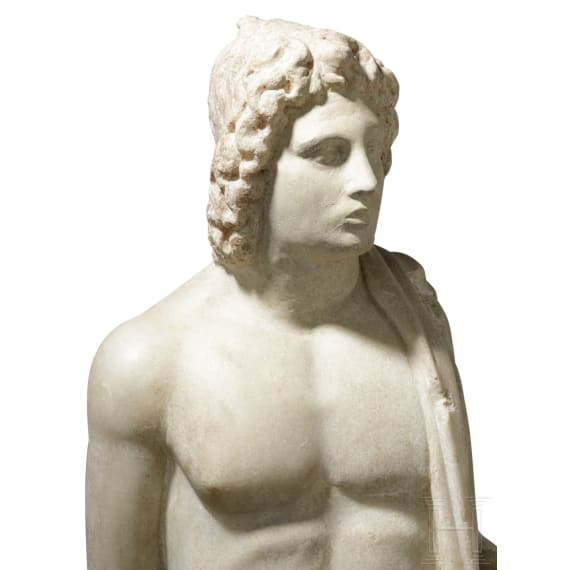 Marmorstatue des Hermanubis mit Zügen Alexanders des Großen, römisch, 1. - 2. Jhdt.