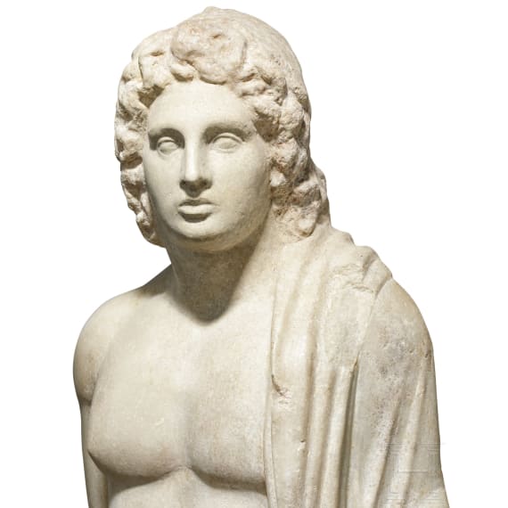 Marmorstatue des Hermanubis mit Zügen Alexanders des Großen, römisch, 1. - 2. Jhdt.