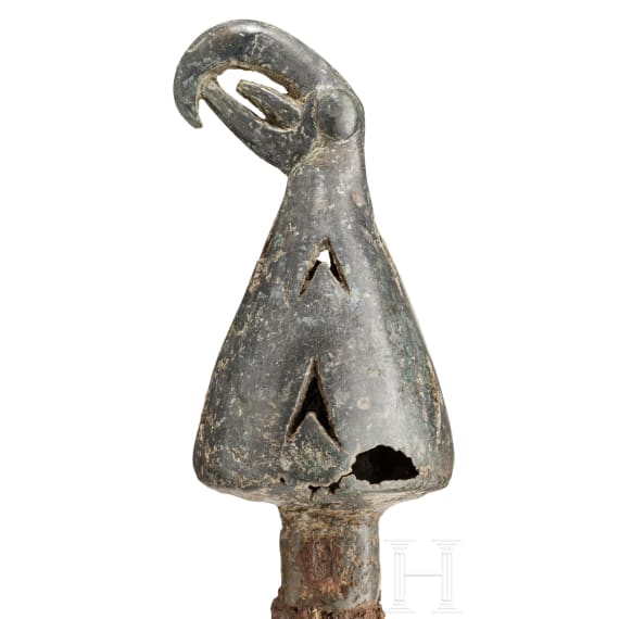 A Scythian stick attachment (rattle with bird of prey head), 7th - 6th century B.C.