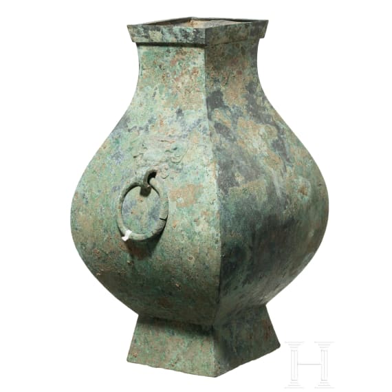 Bronze-Ritualgefäß vom Typ Fanghu, China, Han-Dynastie, 206 v. Chr. - 200 n. Chr.