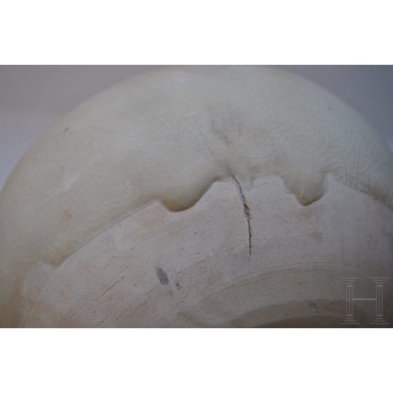 A Chinese white glazed bowl with pedestal, probably Sui/Tang Dynasty (613 - 628)