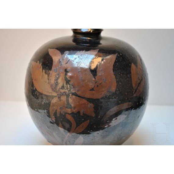 Seltene rostrot-schwarz glasierte Vase, China, wahrscheinlich Song-/Jin-Dynastie (960 - 1234), 12./13. Jhdt.