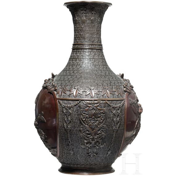 Große Bronzevase, Japan, Meiji-Periode