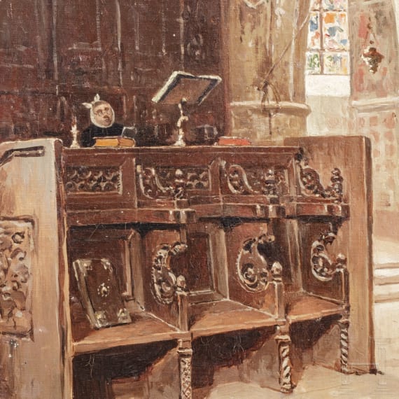 Frans Wilhelm Odelmark - "Innenansicht der Basilika St. Francesco in Assisi"