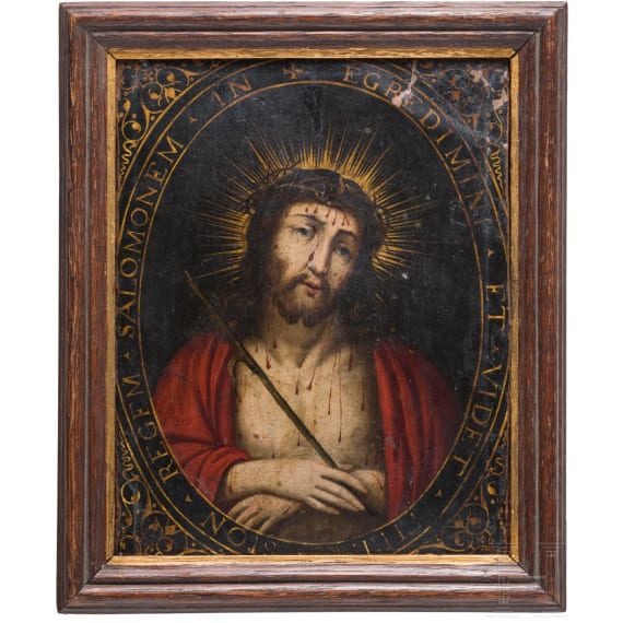 The Man of Sorrows, oil on copper, Flemish, 17th century