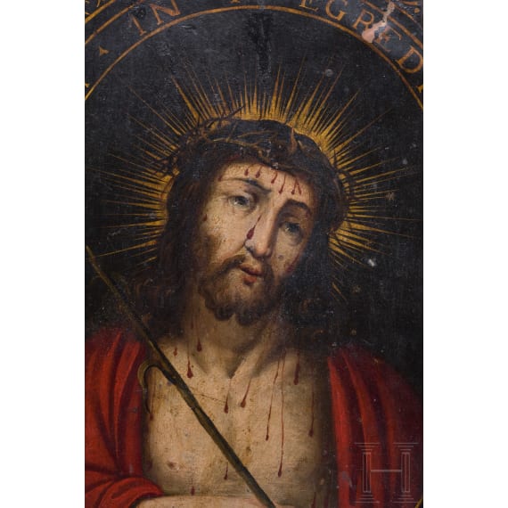 The Man of Sorrows, oil on copper, Flemish, 17th century