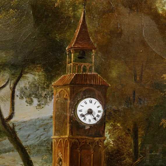 An Austrian painting clock, 19th century