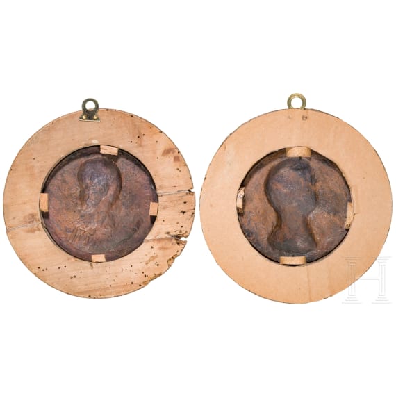 Ein Paar Bronzeplaketten, Frankreich(?), 18./19. Jhdt.
