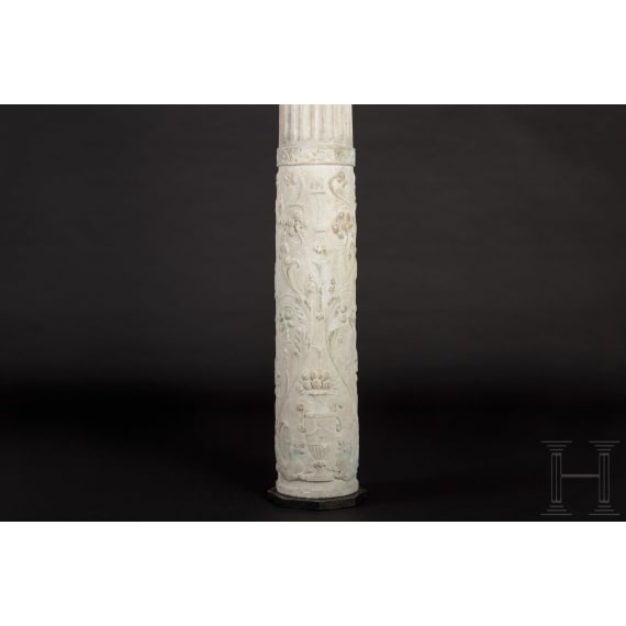 A carved Italian Renaissance marble pillar, 16th century