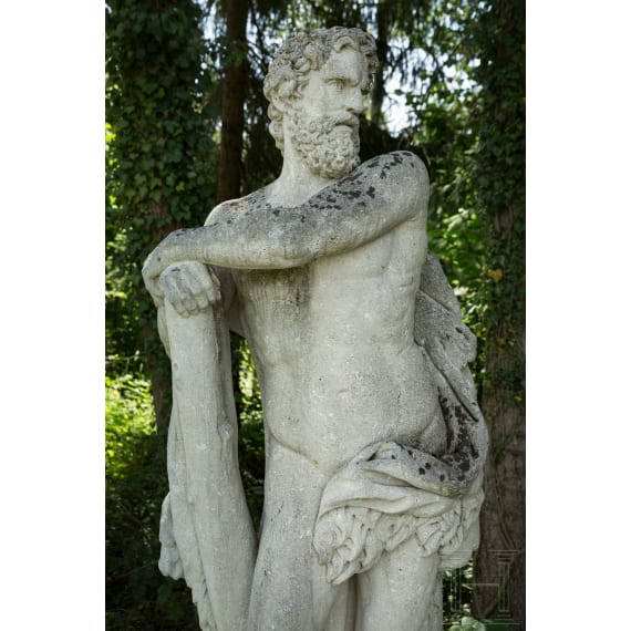 Lebensgroße Skulptur des Herkules, deutsch, um 1900