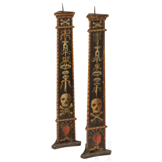 Ein Paar große Funeralleuchter, Toskana, um 1760