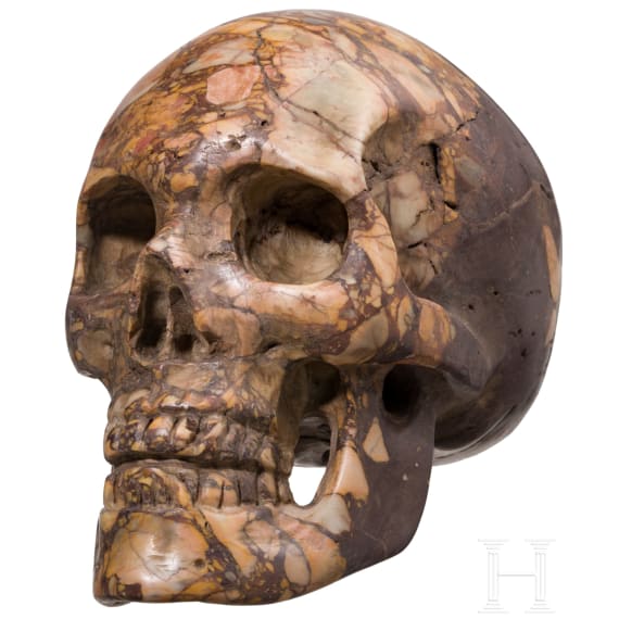An Italian marble memento mori skull, 17th century