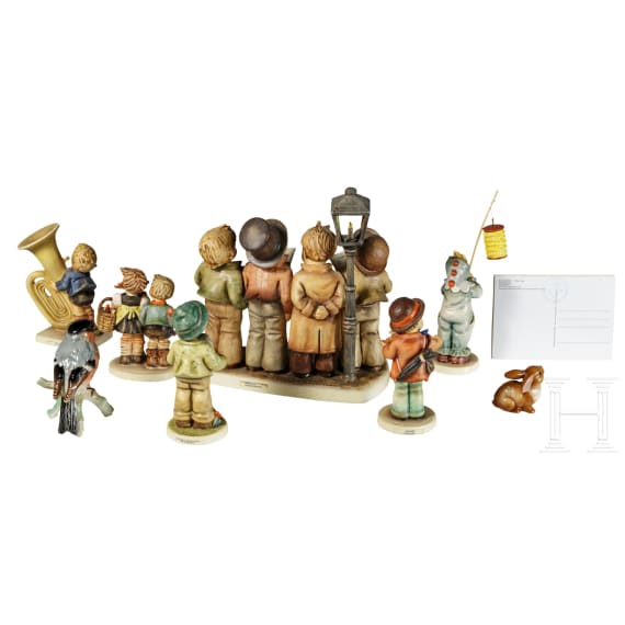 Eight Goebel figures, with "Harmony in four parts", the Century Collection model of 1989