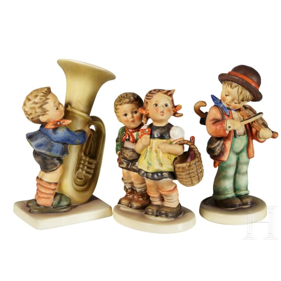 Acht Goebel-Figuren, mit der Jahresfigur "Sängerquartett" aus der Century-Collection-Serie von 1989