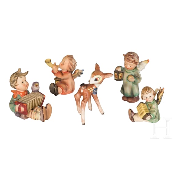 14 M. J. Hummel and Goebel figures, with "Star Gazer" and Walt Disney Bambis