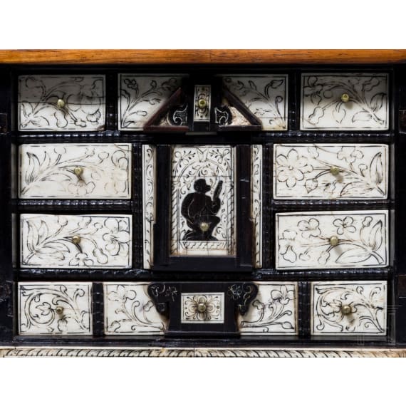 A miniature ebony cabinet case, Augsburg, circa 1620