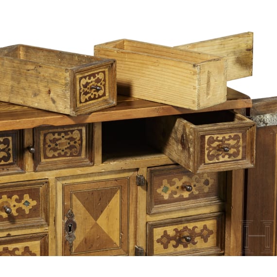 A South German cabinet case, mid-17th century