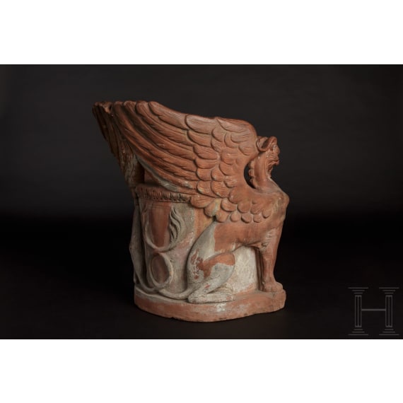 A rare original neoclassical terracotta-seat, Florence, circa 1800