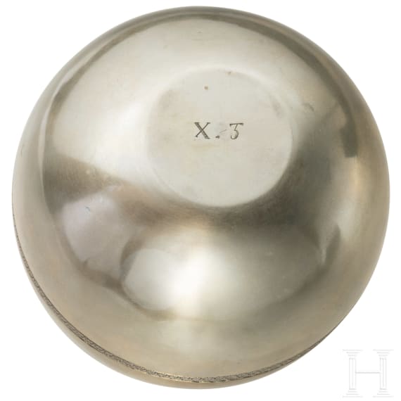 Massive silberne Kaviar-Schale, wohl Russland, Meister PM, Anfang 19. Jhdt.