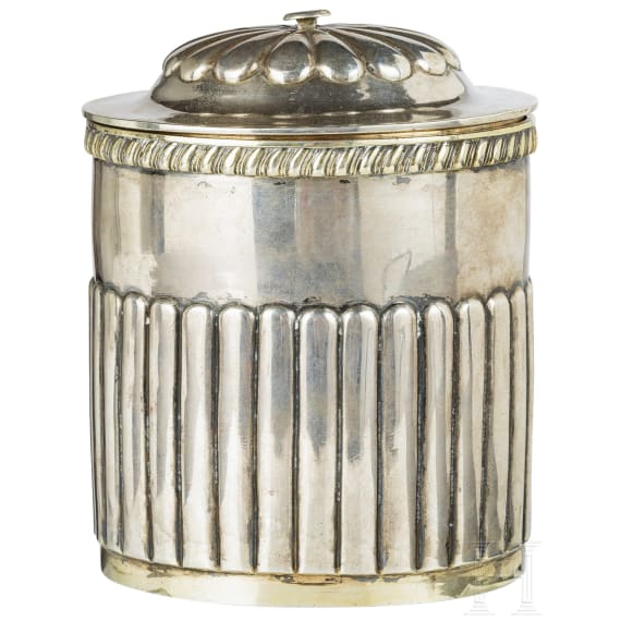 A Russian silver can with cover, St. Petersburg, Anton Christian Iwersen, 1829